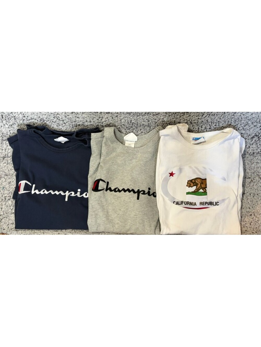 Champion T Shirt Lot Mens Medium M Vintage Logo California Republic 3 Shirts - Picture 1 of 3